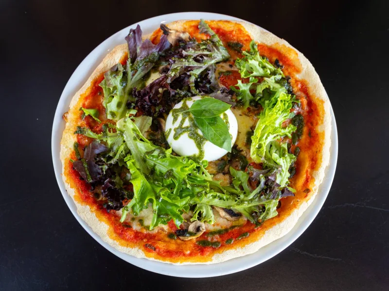 Pizza burratina vue du dessus