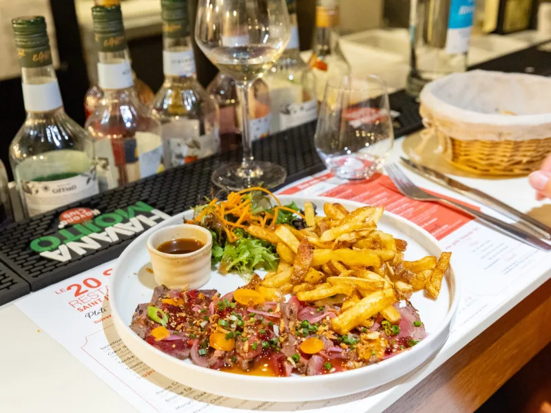 Tataki de bœuf, frites maison